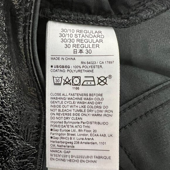 Gap Womens Faux Leather Vintage Slim Pants High Rise Black Size 10 Pockets New - Picture 9 of 10